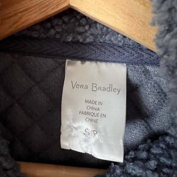 Vera Bradley 1/2 Zip Teddy Fleece Pullover Blue Paisley Women's Size Small - Picture 5 of 9